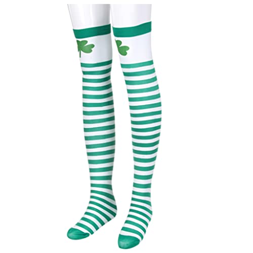 QUEENYARD Irish Saint Patricks Oberschenkelhohe Strümpfe Kleeblatt gestreift Overknee Socke, Grüne Streifen 1, Einheitsgröße QUEENYARD Irish Saint Patricks Oberschenkelhohe Strümpfe Kleeblatt gestreift Overknee Socke, Grüne Streifen 1, Einheitsgröße von QUEENYARD