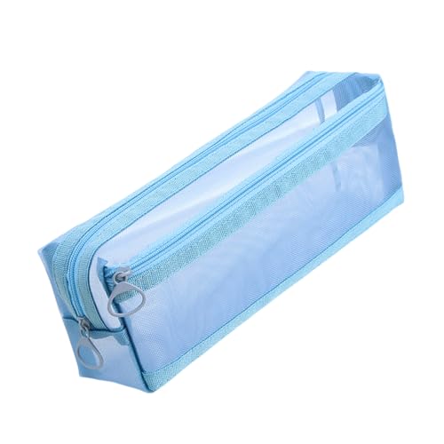 QUEENYARD Transparentes Federmäppchen, doppellagig, Stifteetui, durchsichtig, Stifthalter, Stift-Organizer, Aufbewahrungstasche, Reise-Make-up-Tasche von QUEENYARD