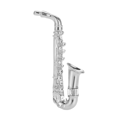 Vintage Anstecknadel-Brosche Saxophon Frauen Brosche Pins Schmuck Französische Brosche Saxophon Pins Elegantes Halsband von QUEENYARD