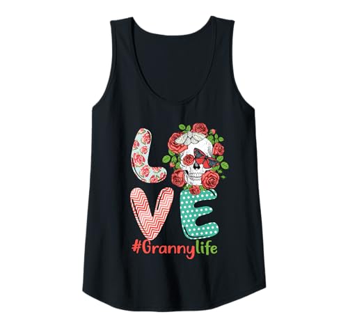Damen Oma Leben Liebe Oma Totenkopf Rose Kostüm Mütter Tank Top Damen Oma Leben Liebe Oma Totenkopf Rose Kostüm Mütter Tank Top von QUI29 Grandma Mother's Day