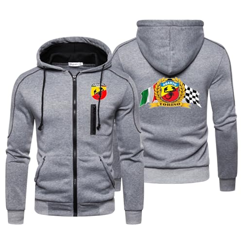 QUIFUN Arbeitsjacke Motiv Herren Hoodie A.B.A.R.T.H, Slim Fit Langarm Kapuzenjacke Sweatjacke, Casual Sport Fitness Training Kapuzenpullover Jacke, Kapuzenjacke(Grey_L) von QUIFUN