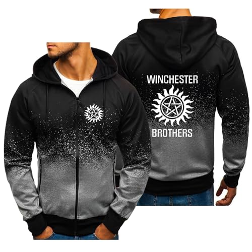 QUIFUN Leichte Jacke Hoodie Herren Super.natur-al, Zip Kapuzenjacke Hoodie with Print, Atmungsaktiv Light Kapuzenpullover Kapuzenjacke, Kapuzenjackes(Gray_M) von QUIFUN