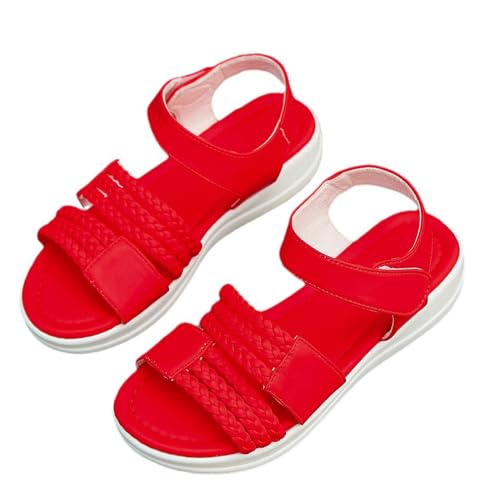 QUINTO Sandalen Damen,Komfortschuhe Damen,Offene Zehenschuhe Strandsandalen,Damen-Orthesensandalen Komfortable Unterstützung Wide Fit Sandale,Rot,36 von QUINTO