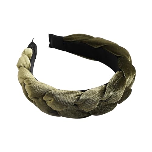 Geflochtenes Haarband, Samt, geflochtenes Stirnband, Damen, breites Vintage-gepolstertes Stirnband für Frauen und Mädchen Joggen Stirnband Damen (AG, One Size) von QUINTRA