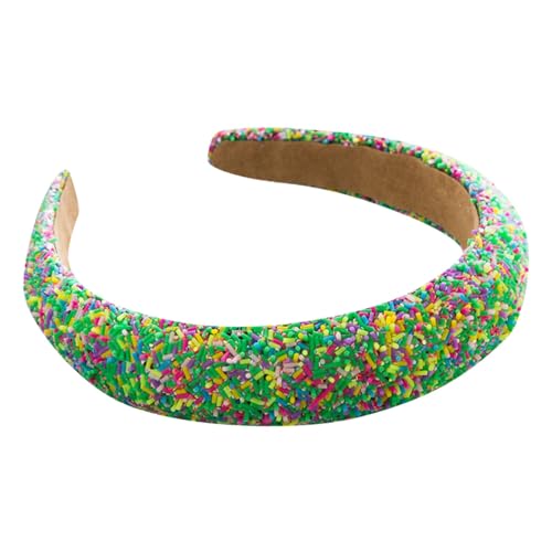 Knoten Glitzer Stirnband Weiches Stirnband Bar Bühne Singen Tanz Party Stirnband Glitzer Haarschmuck für Frauen und Mädchen Dünnes Stirnband (Green, One Size) von QUINTRA