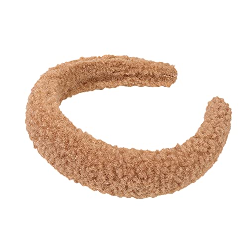 Lammwoll-Fleece-Stirnband, geknotetes Stirnband, Haarschmuck, Waschstirnband Musik Stirnband (Brown, One Size) von QUINTRA