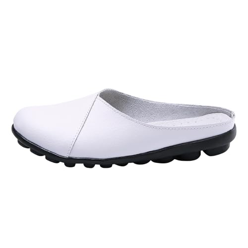 QUINTRA Damen Casual Keilschuhe Geschlossene Zehe Anti-Rutsch-Slip-On-Slides-Schuhe Sommer Outdoor Walking Wanderschuhe (White, 37) von QUINTRA