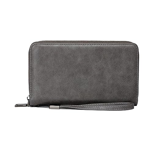 QUINTRA -Geldbörsen für Damen, Damen-Clutch-Geldbörse mit Geldbörsenfach und blockiertem Ausweisfenster Larissa Strahl (Grey, One Size) von QUINTRA