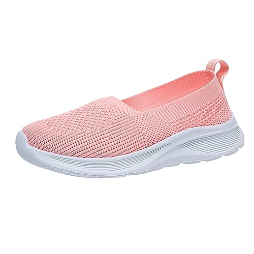 QUINTRA Große Damenschuhe, atmungsaktive, Bequeme Mesh-Freizeit-Sportschuhe, zum Hineinschlüpfen aus fliegendem Stoff mit weicher Sohle Angebote Heute Damenschuhe (Pink, 40) von QUINTRA