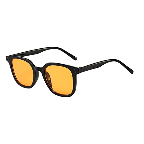 QUINTRA Sonnenbrillen Damen Sonnenbrillen Retro Rechteck Brillen Vintage Brillen Herren Sonnenbrille Runde Gläser (Orange, One Size) von QUINTRA
