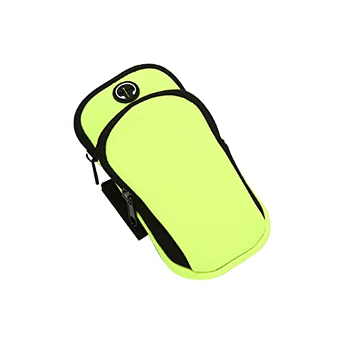 Running Wrist Band Bag Outdoor Sports Phone Arm Package Wandern Cell Strap Pocket Handyhalter für Running Arm Band O Bag Schultertasche (Green, One Size) von QUINTRA