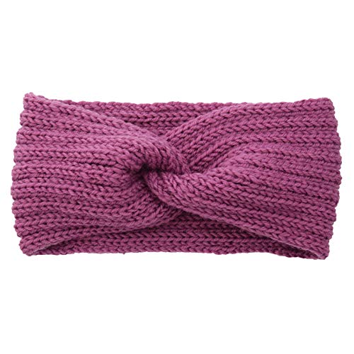Winter Strick weiches Headband Stretch Frauen Headband Headband Schwitzen Kleidung (Purple, One size) von QUINTRA
