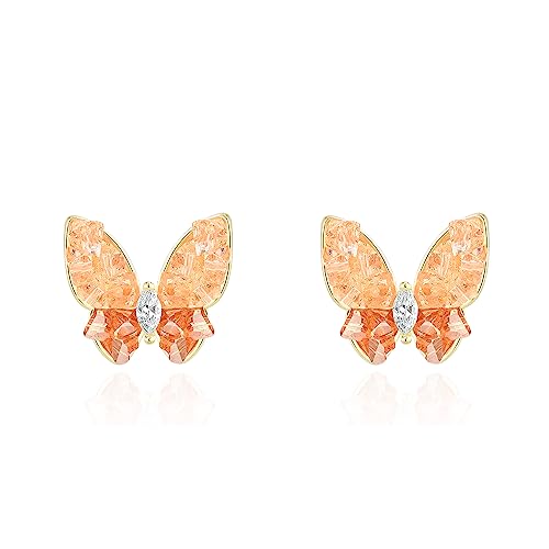 QUKE Champagner Schmetterling Form Gold Ton Pierced Ohrstecker Ohrstecker für Frauen Mädchen von QUKE