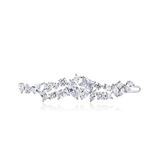 QUKE Damen Leuchtenden Zirkonia Kristall Elegant Haarspangen Braut Hochzeit Schmuck Haar Clip Haarnadel Für Frauen Mädchen von QUKE