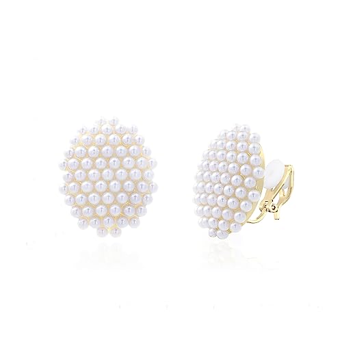 QUKE Gold plattiert simulierte Perle Clip auf Ohrringe nicht Piercing zierliche Ohrringe Schmuck für Frauen Mädchen QUKE Gold plattiert simulierte Perle Clip auf Ohrringe nicht Piercing zierliche Ohrringe Schmuck für Frauen Mädchen von QUKE