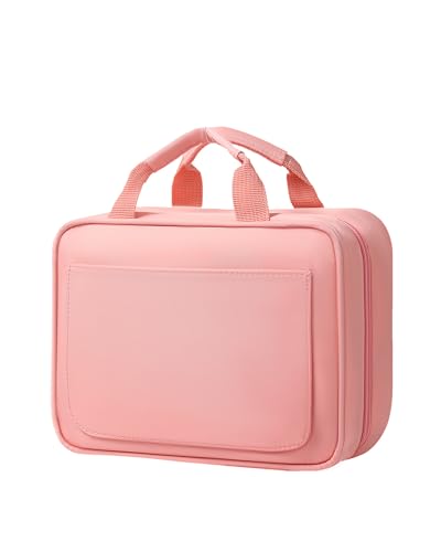QULUXAO Kulturbeutel Reisetasche für Damen, tragbare hängende Make-up-Tasche (Rosa) von QULUXAO