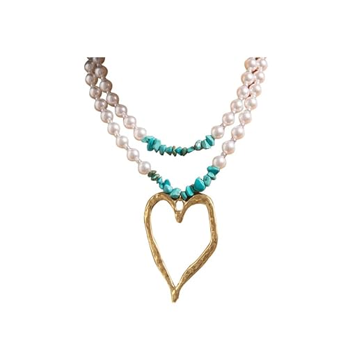 Y2k Große Herz-Halsketten für Frauen, klobige Herzperlen, Choker-Halsketten, übertriebener, großer hohler Herz-Anhänger, Halskette, Statement-Schmuck, oadjustable, Legierter Stahl, Kein Edelstein Y2k Große Herz-Halsketten für Frauen, klobige Herzperlen, Choker-Halsketten, übertriebener, großer hohler Herz-Anhänger, Halskette, Statement-Schmuck, oadjustable, Legierter Stahl, Kein Edelstein von QUMAOJEW