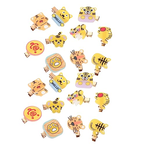 QUMIIRITY 20stücke Kleine Mädchen Cartoon Haar Klammern Tiger Kopfschmuck Tier Clips Für Junge Mädchen Kopfbedeckung Mit Cartoon-design von QUMIIRITY