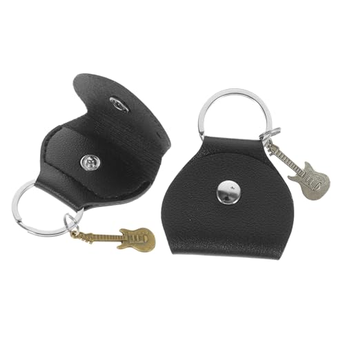 QUMIIRITY 2stücke Gitarrenplektrenhalter Aus Leder Pick Halter Keychain Mit Platz Für Mehrere Plektren Organizer Für Gitarrenzubehör Aufbewahrungsbox Für Plektren Für Üben Und Spielen von QUMIIRITY