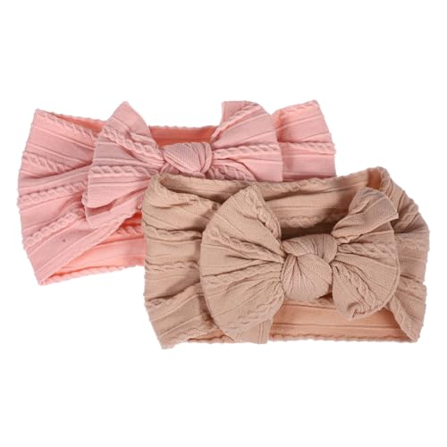 QUMIIRITY 2stücke Haarbänder Mit Schleifen Verstellbar Weich Und Bequem Haarschmuck Für Kleinkinder Rosafarbene Und Accessoires Für Mädchen von QUMIIRITY
