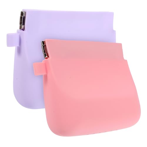 QUMIIRITY 2stücke Kosmetiktasche Aus Silikon Tragbare Make-up-Tasche Für Damen Reise-Kosmetiktasche Mit Selbstschließmechanismus Praktische Aufbewahrungstasche Für Lippenstift Und Kleine von QUMIIRITY