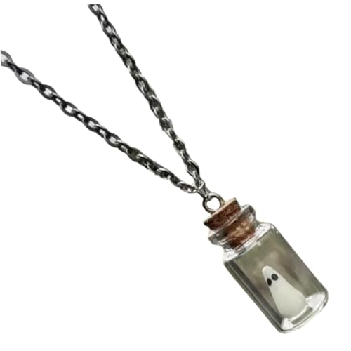 QUMIIRITY Gothic Halskette mit Glasflasche Anhänger Leuchtende Halloween Schmuck für Frauen Einzigartiges Design für Partys Anlässe und Besondere Events von QUMIIRITY