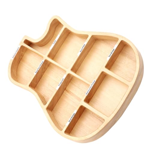 QUMIIRITY Gitarrenplektrenbox Mit Fach-Organizer Für Gitarrenzubehör Gitarren-Organizer Mit Gitarrenform-aufbewahrungsbox Für Plektren Schrauben Und Tonabnehmer von QUMIIRITY