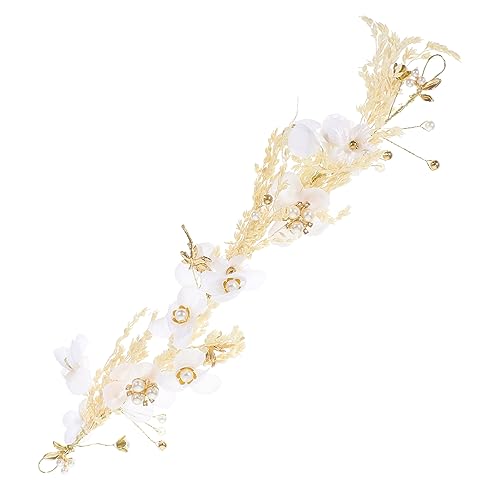 QUMIIRITY Bridal Headband Mit Kunstperlen Und Blumen Eleganter Hochzeitskopfschmuck Für Frauen Für Festliche Anlässe Und Besondere Veranstaltungen von QUMIIRITY