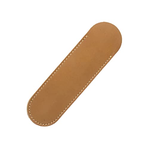 QUMIIRITY Ledermäppchen für Stifte Klein Camel Farbe Handgefertigte Federtasche aus Echtem Leder Retro Design Einteiliges Pen Pouch für Füller Kugelschreiber Eleganter Schutz für Büro und von QUMIIRITY