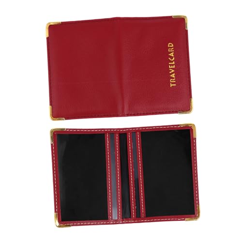 QUMIIRITY PU Leder Kartenetui Schutz Hülle RFID sicher Wasserabweisend Reißfest für Kreditkarten Ausweise Reise Business Rot von QUMIIRITY