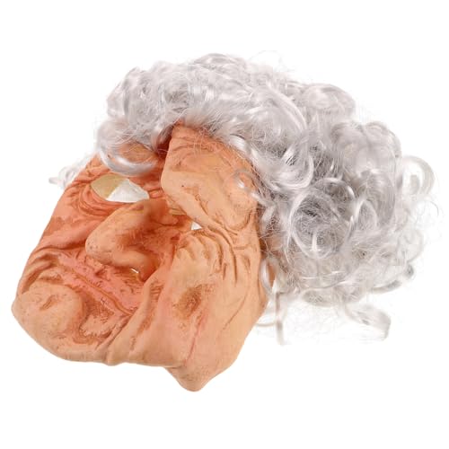 QUMIIRITY Old Woman Maske Mit Haar Realistische Alte Frau Maske Für Cosplay Und Bühnenauftritte Für Halloween-partys Und Verkleidungen von QUMIIRITY