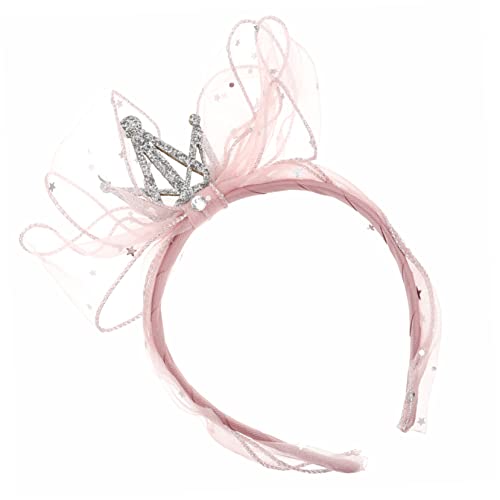 QUMIIRITY Junge Mädchen Krone Stirnband Mädchen Haarband Mit Großen Schleifen Für Geburtstage Weihnachtsfeiern Und Fotos von QUMIIRITY