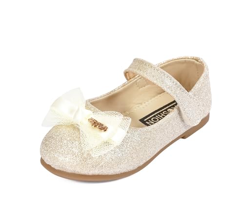 QUNUNOIRE-Prinzessin Schuhe Mädchen Glitzer Schuhe Kinder Pailletten Cosplay Schuhe Partys Hochzeiten Klett Sandalen Elegante Mädchen Sekt 27 von QUNUNOIRE