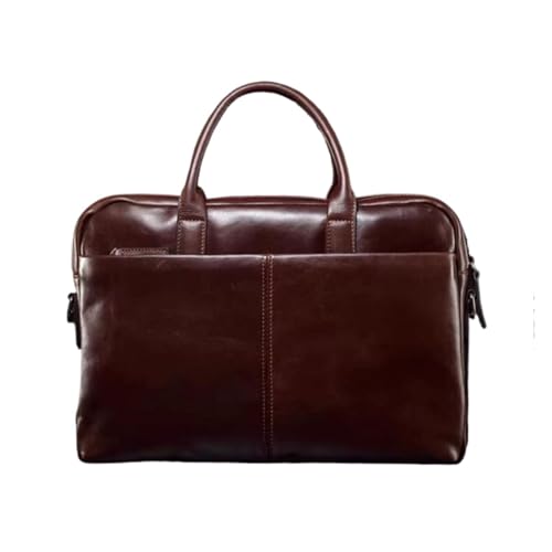 QUNYIMOG Echte Leder -Laptop -Taschen Herren Umhängetaschen mit Koffer Handtaschen Briefcasen Totes Totes(Brown2) von QUNYIMOG