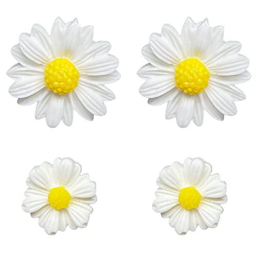 QUPENGXU 2 Paar niedliche Gänseblümchen-Ohrstecker, Acryl, gelbe Blume, Gänseblümchen-Ohrringe für Frauen und Mädchen, Acryl, np von QUPENGXU