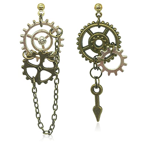 QUPENGXU Steampunk Vintage Uhrwerk Ohrringe Handgemachte Retro Uhr Getriebe Tropfen baumeln Ohrringe für Frauen Mädchen und Männer, Metall, np von QUPENGXU