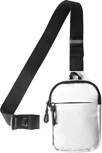 Sling Chest Crossbody Bag, Wasserdicht Schultertasche, Anti-Diebstahl umhängetaschen Herren,Crossbody Bag Backpack für Männer und Frauen, die Outdoor-Sportarten wandern (Großes Weiß) von QUTHZZHY