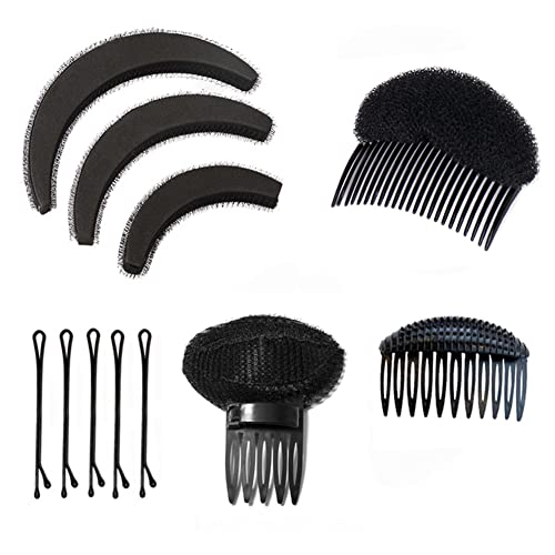 1 Set Haarstyling-Zubehör-Set, Volumen, Haarkamm, Haarnadeln, Pferdeschwanz-Ringe, Duttmacher-Halter für Frauen und Mädchen von QUUPY