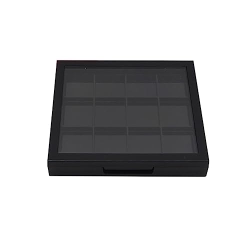 1 x schwarze leere Lidschatten-Palette Lidschatten-Make-up-Palette mit 12 Fächern, Lippenstift-Behälter, Organizer für DIY-Kosmetik-Foundation, Rouge von QUUPY