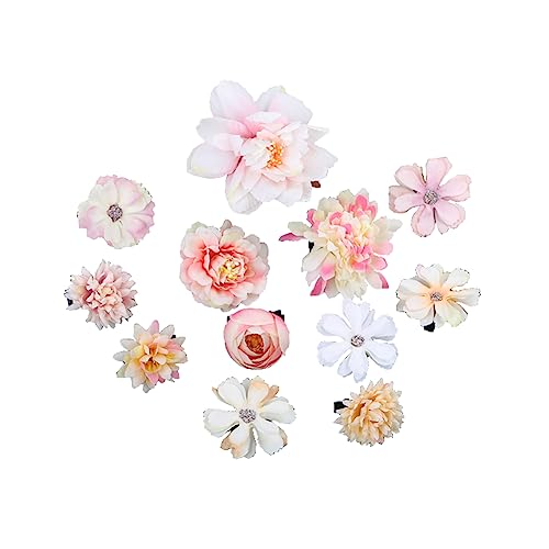 12PCS Multicolor Böhmische Blume Haarspangen Rose Haar Barretten Künstliche Haar Blume Clip Boho Braut Kralle Clip Haarnadel Haarzubehör für Mädchen und Frauen von QUUPY