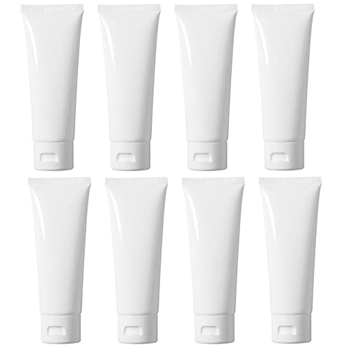 12PCS nachfüllbare leere Plastikröhre weiße Kosmetikbehälter flexible Plastikröhre Verpackung Gesicht Reinigung Handcreme Kosmetik Lotion Unterflasche (100ML) von QUUPY