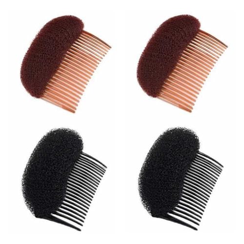 Bump It Up Volumeneinsätze, unsichtbare Haareinsätze, Bienenstock-Haar-Basiseinsätze mit Kamm, Haarbasis, Styling-Zubehör für Frauen und Mädchen, 4 Stück von QUUPY