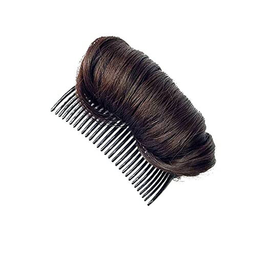 Bump Up Comb Clip Bun Hair Half Ball Head Coil Beehive Flauschiges Hair Styler Insert Tool Volumen Flauschiges Styling Erhöhtes Haarpolster Haarstyling Zubehör für Frauen Mädchen (Dunkelbraun) von QUUPY