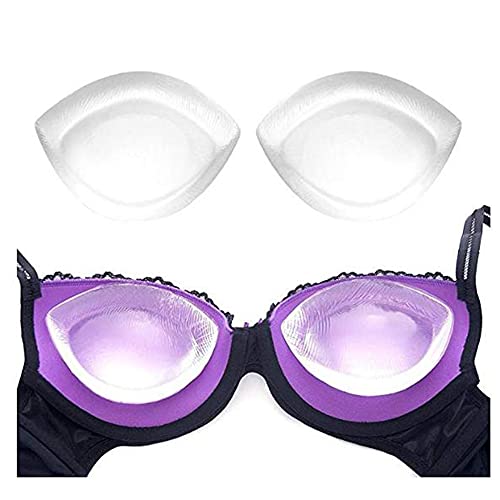 QUUPY 1 Paar Silikon-BH-Einsätze, Brustvergrößerung, Brustform-Pads, transparentes Gel, Push-Up-BH-Einsätze für Badeanzüge, Bikini, fügen Sie 1-2 Körbchen hinzu von QUUPY