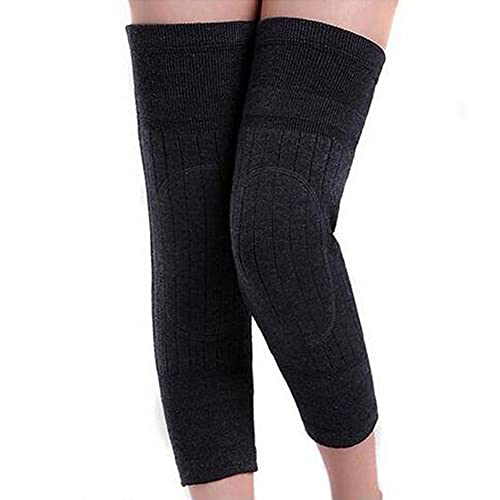 QUUPY Unisex Kaschmir Wolle Kniebandage Stützen Beinwärmer Winter Warm Thermo Kniebandage Pad Knieschoner Ärmel Kniewärmer, Schwarz, 43 x 16.5cm, FBA-QCA10781BLACK von QUUPY