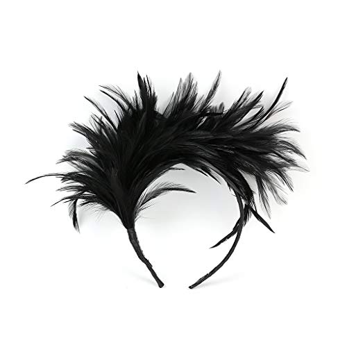 Schwarzer Halloween-Fascinator, Feder-Stirnband, 1920 50er Jahre, Gatsby, Derby-Hut, Teeparty, Cocktail, Hochzeit, Kopfschmuck für Damen von QUUPY