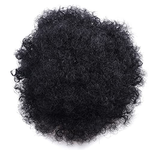 Schwarzes Big Afro Puff Kordelzug Pferdeschwanz Haar Extenion Kurzes Lockiges Haar Bun Pony Puff Synthetische Updo Haarteile mit Clip für Frauen Mädchen von QUUPY