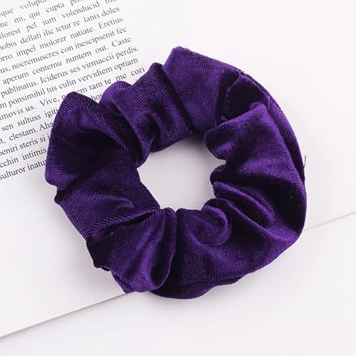 QUVLOTIAZJ 34 Farben Korea Velvet Scrunchies Elastische Haarbänder Einfarbige Kopfbedeckungen Frauen Mädchen Plissee Scrunchie Pferdeschwanz Haarschmuck von QUVLOTIAZJ