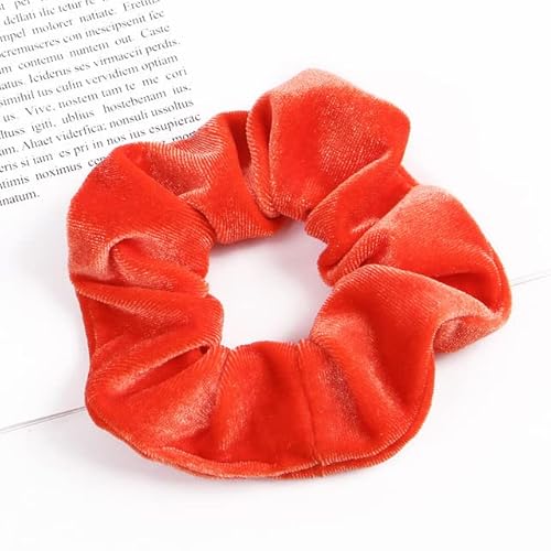 QUVLOTIAZJ 34 Farben Korea Velvet Scrunchies Elastische Haarbänder Einfarbige Kopfbedeckungen Frauen Mädchen Plissee Scrunchie Pferdeschwanz Haarschmuck von QUVLOTIAZJ