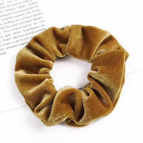 QUVLOTIAZJ 34 Farben Korea Velvet Scrunchies Elastische Haarbänder Einfarbige Kopfbedeckungen Frauen Mädchen Plissee Scrunchie Pferdeschwanz Haarschmuck von QUVLOTIAZJ